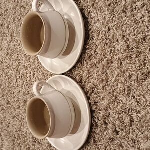 Vintage Denby Stoneware 2 cups and 2 saucers